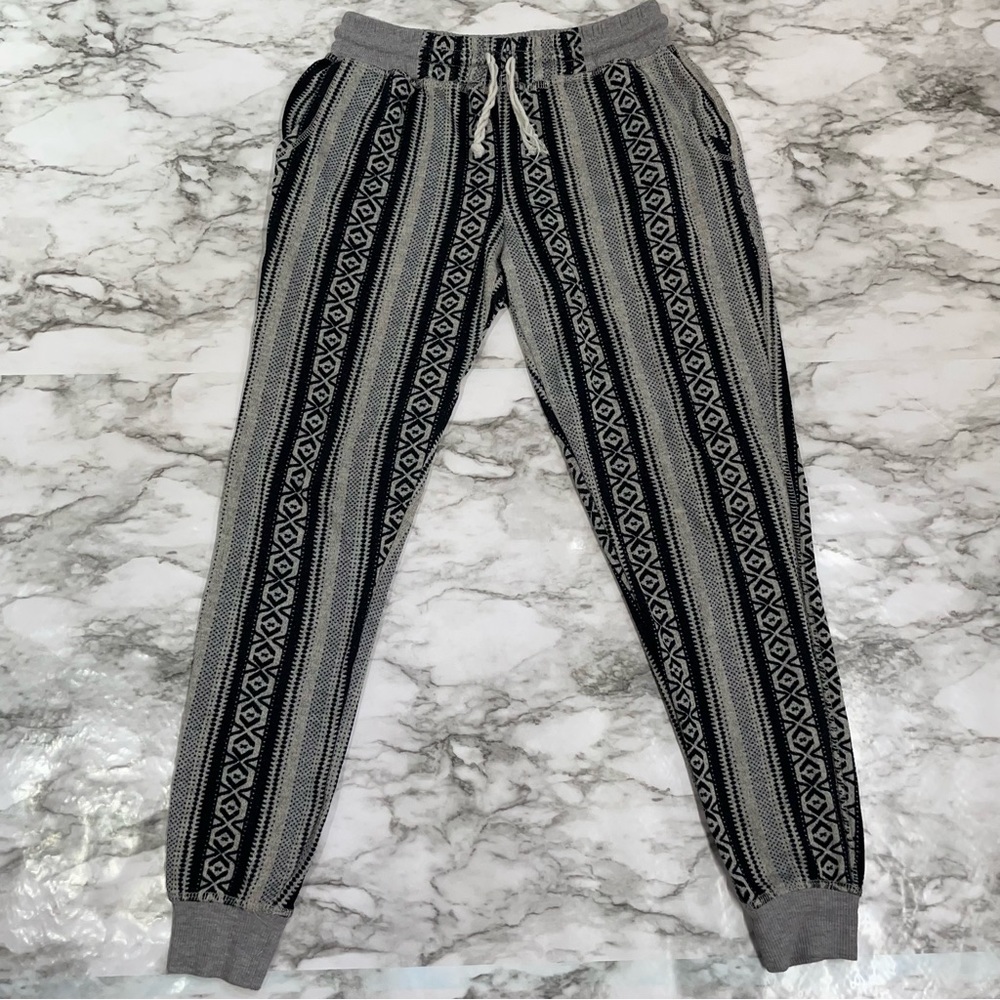 About A Girl Bohemian Knitted Jogger Pants Boho Style Lounge Lightweight Small